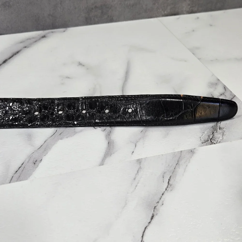 Martin Dingman Louisiana Alligator Belt Mens 44 Black USA Made Exotic Leather